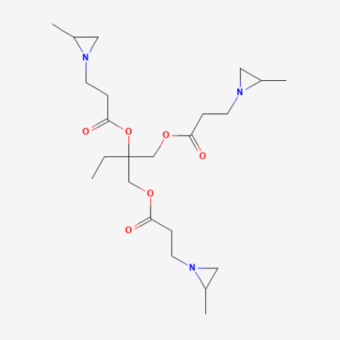 Trimethylolpropane tris(2-methyl-1-aziridinepropionate) 化学構造