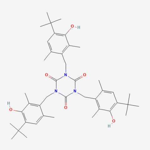 Tris(4-tert-butyl-3-hydroxy-2,6-dimethylbenzyl) Isocyanurate Chemical Structure