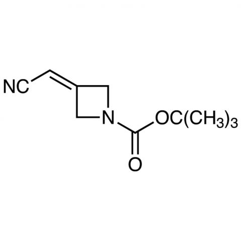 1-(tert-Butoxycarbonyl)-3-(cyanomethylene)azetidine 化学構造