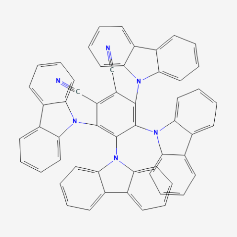 3,4,5,6-tetrakis(carbazol-9-yl)-1,2-dicyanobenzene 化学構造