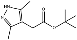 tert-Butyl 2-(3，5-dimethyl-1H-pyrazol-4-yl)acetate 化学構造