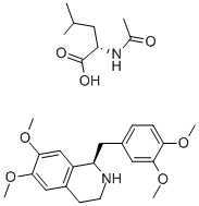 R-Tetrahydropapaverine N-acetyl-L-leucinate 化学構造