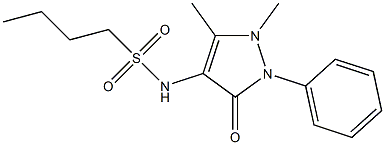 N-(1，5-Dimethyl-3-oxo-2-phenyl-2，3-dihydro-4-pyrazolyl)butane-1-sulfonamide 化学構造