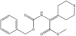 Methyl 2-(Cbz-amino)-2-(tetrahydrothiopyran-4-ylidene)acetate 化学構造