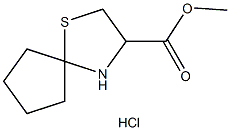 methyl 1-thia-4-azaspiro[4.4]nonane-3-carboxylate hydrochloride 化学構造