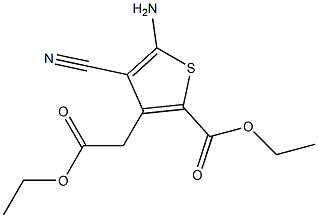 Ethyl 5-amino-4-cyano-3-(2-ethoxy-2-oxoethyl)thiophene-2-carboxylate 化学構造