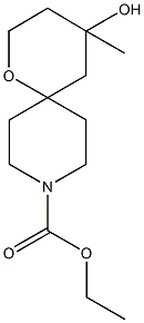 ethyl 4-hydroxy-4-methyl-1-oxa-9-azaspiro[5.5]undecane-9-carboxylate 化学構造