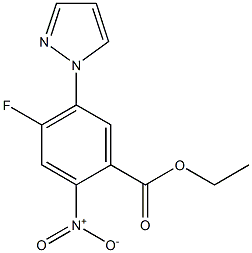 Ethyl 4-Fluoro-2-nitro-5-(1-pyrazolyl)benzoate Chemische Struktur