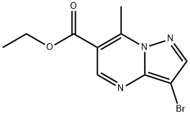 Ethyl 3-bromo-7-methylpyrazolo[1，5-a]pyrimidine-6-carboxylate 化学構造