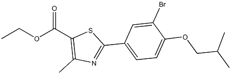 Ethyl 2-(3-bromo-4-isobutoxyphenyl)- 4-methyl-5-thiazolecarboxylate Chemical Structure