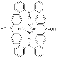 Dihydrogen Di-mu-Chlorotetrakis(Diphenylphosphinito-Kp) Dipalladate(2-) Chemische Struktur