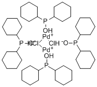 DIHYDROGEN DI-MU-CHLOROTETRAKIS(DICYCLOHEXYLPHOSPHINITO-KP) DIPALLADATE(2-) Chemical Structure