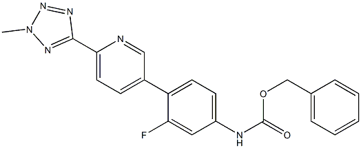 Benzyl {3-fluoro-4-[6-(2-methyl-2H-tetrazol-5-yl)-3-pyridinyl]phe nyl}carbamate Chemische Struktur