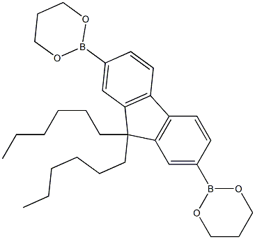 9，9-Dihexylfluorene-2，7-diboronic acid bis(1，3-propanediol) ester Chemical Structure