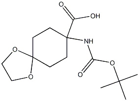 8-(Boc-amino)-1，4-dioxaspiro[4.5]decane-8-carboxylic Acid التركيب الكيميائي