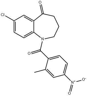 7-Chloro-1-(2-methyl-4-nitrobenzoyl)-3，4-dihydro-1H-benzo[b]azepin-5(2H)-one Chemical Structure