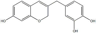 7，3'，4'-Trihydroxy-3-benzyl-2H-chromene 化学構造