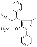 6-Amino-3-methyl-1，4-diphenyl-1，4-dihydropyrano[2，3-c]pyrazole-5-carbonitrile Chemical Structure