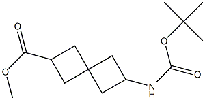 6-[(tert-Butoxycarbonyl)amino]spiro[3.3]-heptane-2-carboxylic acid methyl ester Chemische Struktur