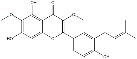 5，7，4'-Trihydroxy-3，6-dimethoxy-3'-prenylflavone التركيب الكيميائي