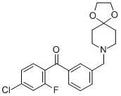 4-chloro-3'-[8-(1，4-dioxa-8-azaspiro[4.5]decyl)methyl]-2-fluorobenzophenone Chemische Struktur