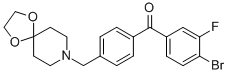 4-bromo-4'-[8-(1，4-dioxa-8-azaspiro[4.5]decyl)methyl]-3-fluorobenzophenone 化学構造