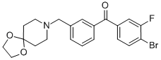 4'-bromo-3-[8-(1，4-dioxa-8-azaspiro[4.5]decyl)methyl]-3'-fluorobenzophenone التركيب الكيميائي