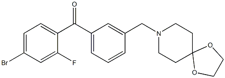 4-bromo-3'-[8-(1，4-dioxa-8-azaspiro[4.5]decyl)methyl]-2-fluorobenzophenone Chemische Struktur