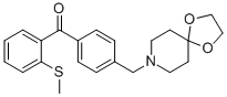 4'-[8-(1，4-dioxa-8-azaspiro[4.5]decyl)methyl]-2-thiomethyl benzophenone Chemische Struktur