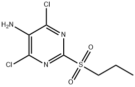 4，6-Dichloro-2-(propylsulfonyl)pyrimidin-5-amine 化学構造