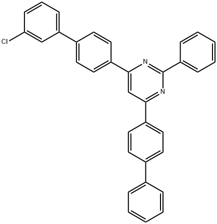 4-([1，1'-Biphenyl]-4-yl)-6-(3'-chloro-[1，1'-biphenyl]-4-yl)-2-phenylpyrimidine 化学構造