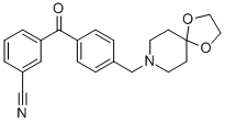 3-cyano-4'-[8-(1，4-dioxa-8-azaspiro[4.5]decyl)methyl]benzophenone Chemical Structure