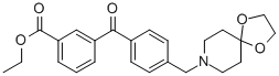 3-carboethoxy-4'-[8-(1，4-dioxa-8-azaspiro[4.5]decyl)methyl]benzophenone 化学構造