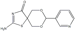 2-Amino-8-pyridin-3-yl-7，9-dioxa-1-thia-3-aza-spiro[4.5]dec-2-en-4-one 化学構造