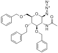 2-Acetamido-3，4，6-tri-O-benzyl-2-deoxy-β-D-glucopyranosyl Azide 化学構造