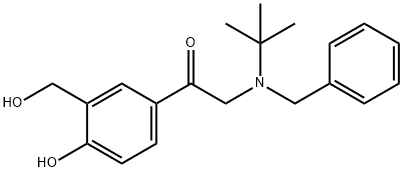 2-[benzyl(tert-butyl)amino]-1-[4-hydroxy-3-(hydroxymethyl)phenyl]ethanone Chemische Struktur