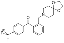 2-[8-(1，4-dioxa-8-azaspiro[4.5]decyl)methyl]-4'-trifluorobenzophenone 化学構造