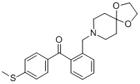 2-[8-(1，4-dioxa-8-azaspiro[4.5]decyl)methyl]-4'-thiomethyl benzophenone التركيب الكيميائي