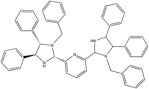 2，6-Bis[(2R，4S，5S)-1-benzyl-4，5-diphenylimidazolidin-2-yl]pyridine Chemische Struktur