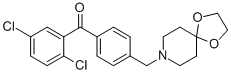 2，5-dichloro-4'-[8-(1，4-dioxa-8-azaspiro[4.5]decyl)methyl]benzophenone التركيب الكيميائي