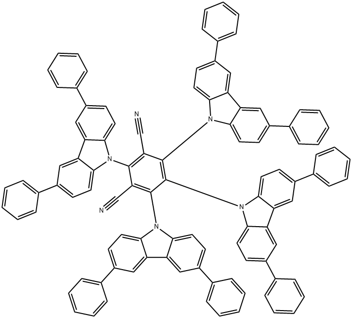 2，4，5，6-Tetrakis(3，6-diphenyl-9H-carbazol-9-yl)isophthalonitrile Chemical Structure