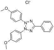 2，3-Bis(4-methoxyphenyl)-5-phenyltetrazolium Chloride 化学構造