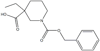 1-Cbz-3-ethylpiperidine-3-carboxylic Acid 化学構造