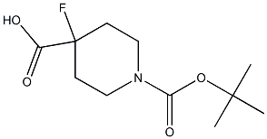 1-Boc-4-fluoro-4-piperidinecarboxylic Acid Chemische Struktur