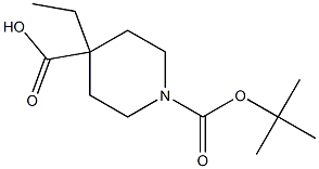 1-Boc-4-ethyl-4-piperidinecarboxylic Acid Chemische Struktur