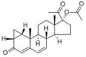 17-Hydroxy-1a，2a-methylenepregna-4，6-diene-3，20-dione acetate Chemische Struktur