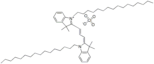 1，1'-DIHEXADECYL-3，3，3'，3'-TETRAMETHYLINDOCARBOCYANINE PERCHLORATE Chemical Structure