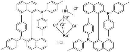 [NH2Me2][(RuCl((S)-tolbinap))2(μ-Cl)3] Chemical Structure