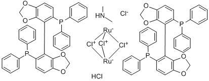 [NH2Me2][(RuCl((R)-segphos))2(μ-Cl)3] Chemical Structure