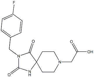 [3-(4-Fluorobenzyl)-2，4-dioxo-1，3，8-triazaspiro[4.5]dec-8-yl]acetic acid Chemical Structure